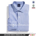 two-tone strips pattern cotton dress shirt tailored with double-button barrel cuffs